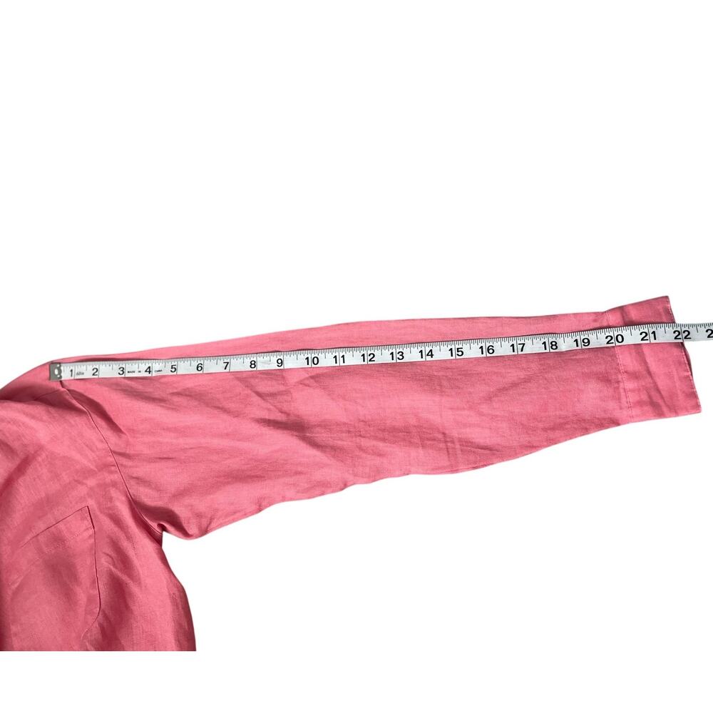 J. Jill Linen Shirt Button Collar Pink Boho Lagenlook Cottagecore Minimalist XS - Picture 12 of 12